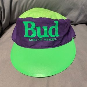 80s 90s Bud King of Beers Purple & Green Hat